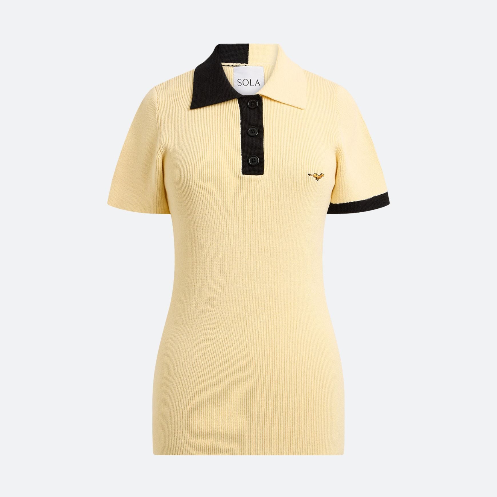 Polo cintré en coton brodé