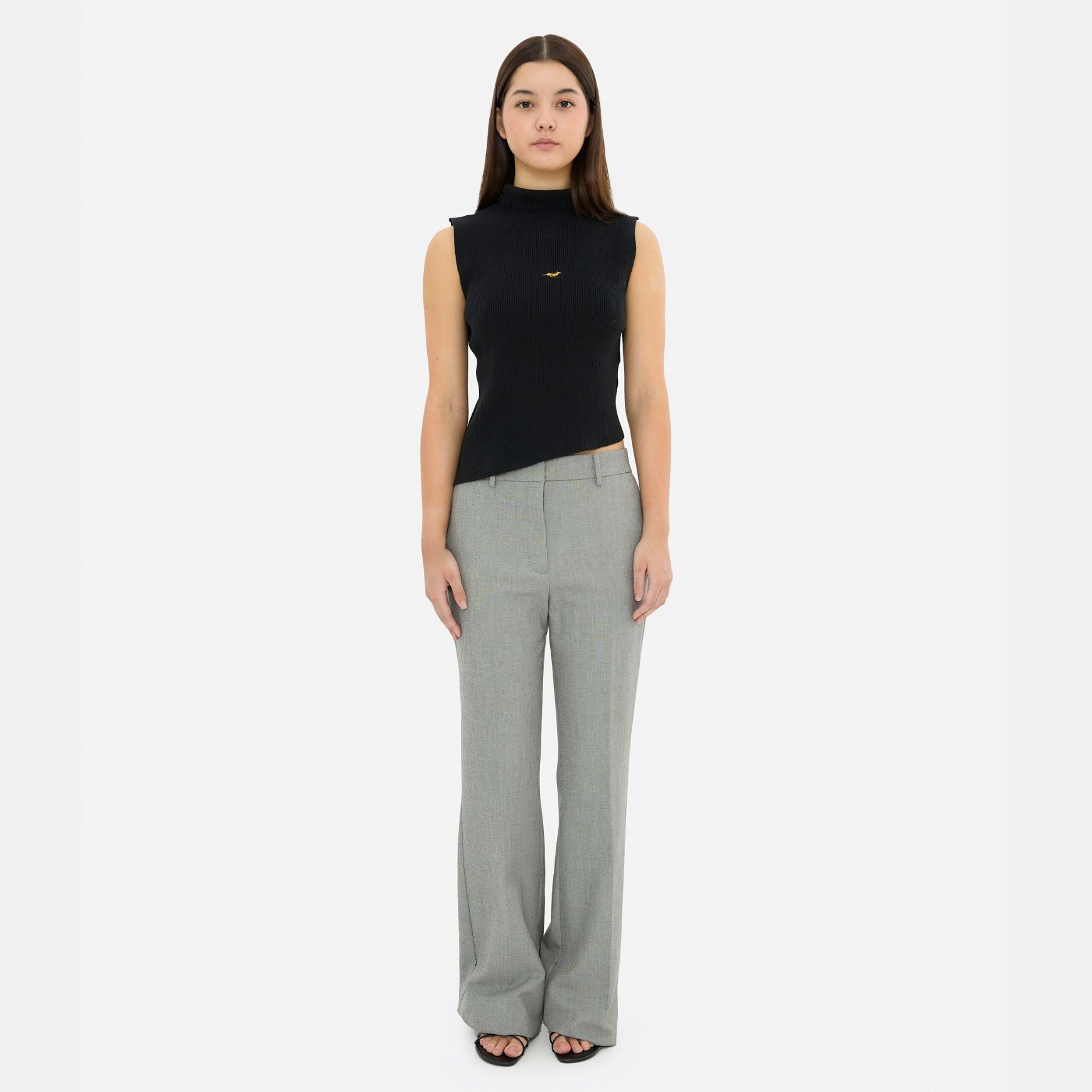 Débardeur en coton Pima côtelé