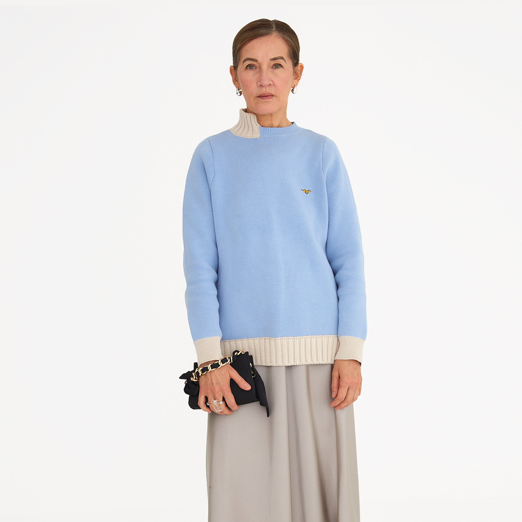 Pull en coton Pima brodé