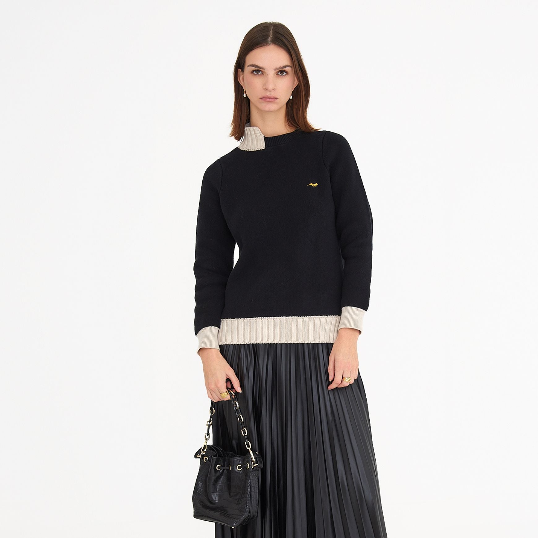 Pull en coton Pima brodé